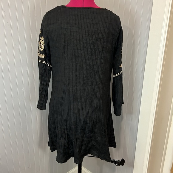 LADIES CRACKER BARREL BLOUSE BLACK/GOLD SZ M - Picture 4 of 5